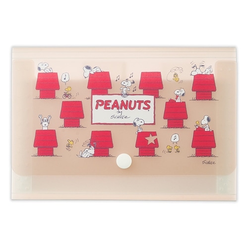 スヌーピー PEANUTS 仕切り付きクリアフォルダ(お家): 通常| プラザ