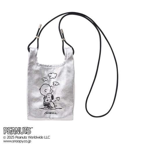 スヌーピー PEANUTS ミニメタリックバッグ(ブラック): 通常