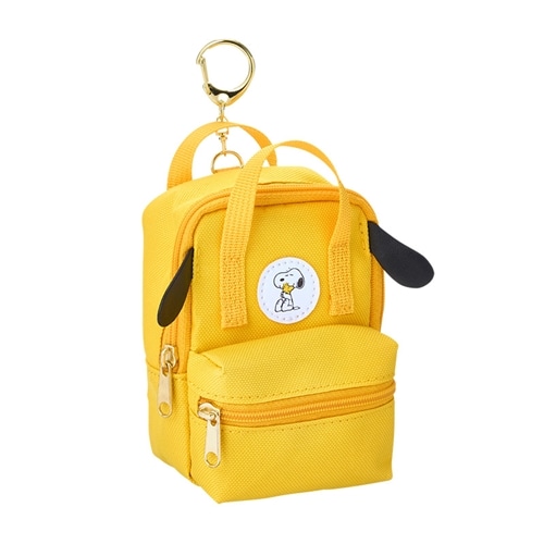 キーホルダー　リュック　イエロー スヌーピー PEANUTS ワッペンリュックキーホルダー(スヌーピー＆ウッド