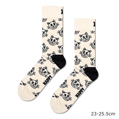 Happy Socks ハッピーソックス クルー丈ソックス キャット(23-25.5cm