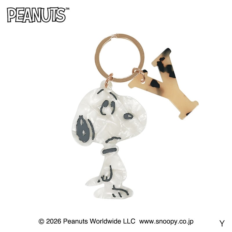 スヌーピー PEANUTS イニシャルキーリング(A): 通常| プラザオンライン