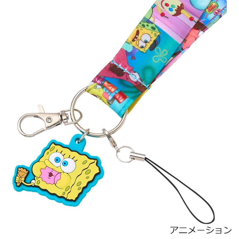 印象のデザイン SpongeBob SquarePants スポンジ・ボブ ネックストラップ(アイス キーホルダー・アクリルキーホルダー
