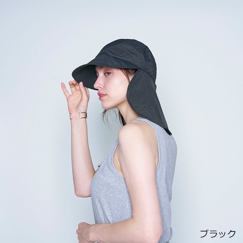 Sun Block LAB BEAUTY ワイドリムキャップ(チャコールグレー): 通常