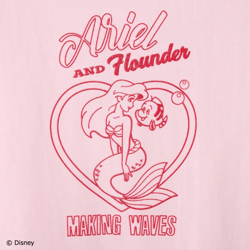 Disney（ディズニー）/ アリエル / リンガーTシャツ アリエル ピンク