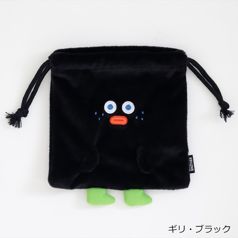 Brunch Brother ブランチブラザー 巾着ポーチ(オニ・ホワイト