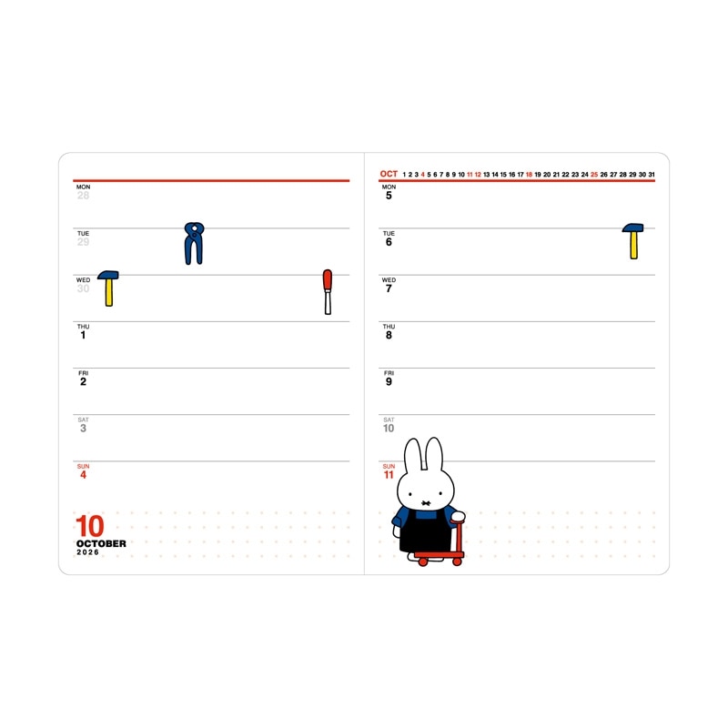Disney - emily 6/1ご購入予定 2025年10月始まり】ミッフィー Miffy A6 ウィークリー