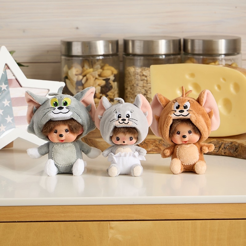 TOM and JERRY トムとジェリー × モンチッチ 顔でかSSキーチェーン