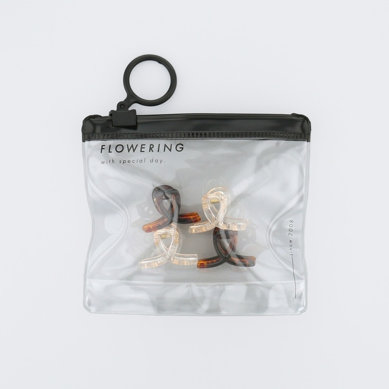 ꫛꫀꪝ✧‧˚Spring flower ヘアゴム＆クリップ❁⃘ Flowering フラワーリング ヘアクリップ HHC0502 ブラウン