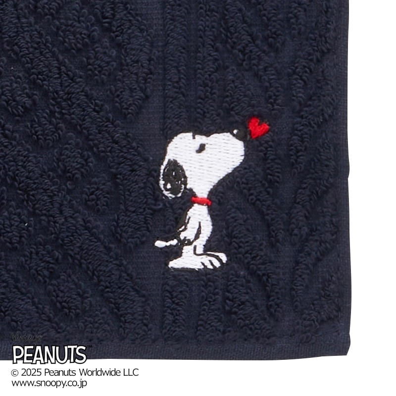 スヌーピー PEANUTS ハンドタオル アランニット(ネイビー): 通常