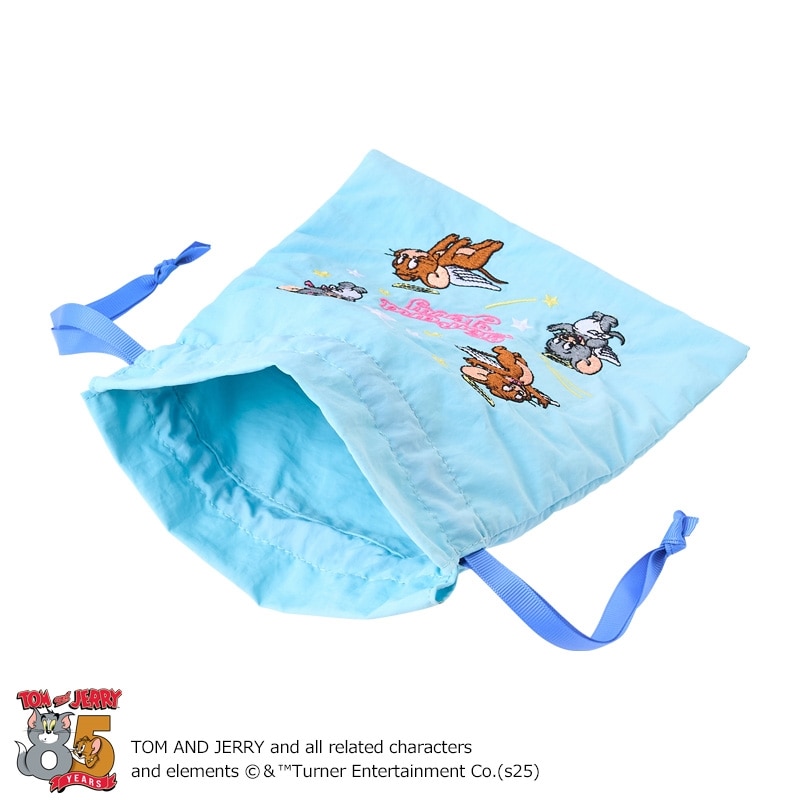 巾着＆ポーチ♡ポメラニアン＆レディ TOM and JERRY トムとジェリー 刺しゅう巾着ポーチ(パープル