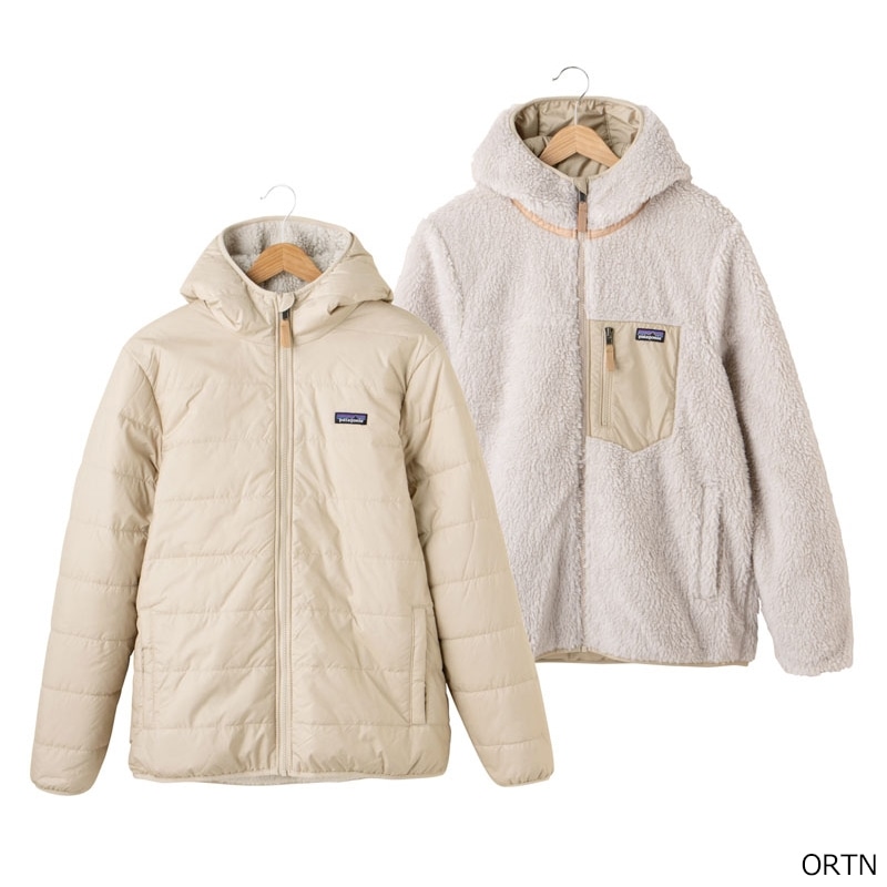 Patagonia XXL フリースジャケット フード付き リバーシブル