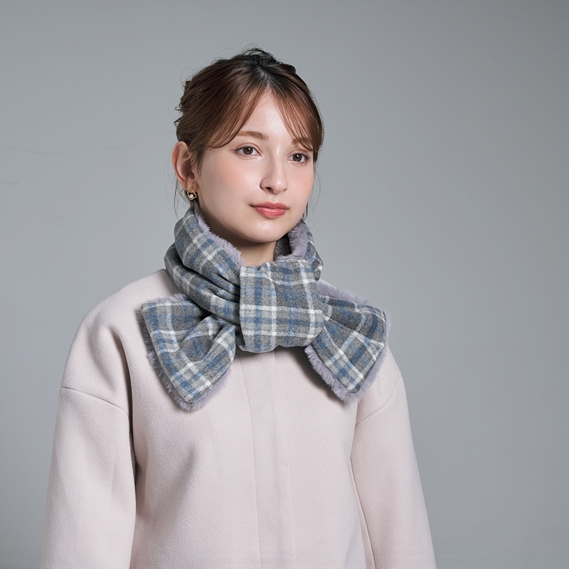 THOM BROWNE リバーシブルマフラー グレー 通すだけ2WAYマフラー グレー(グレー): 通常| プラザオンラインストア