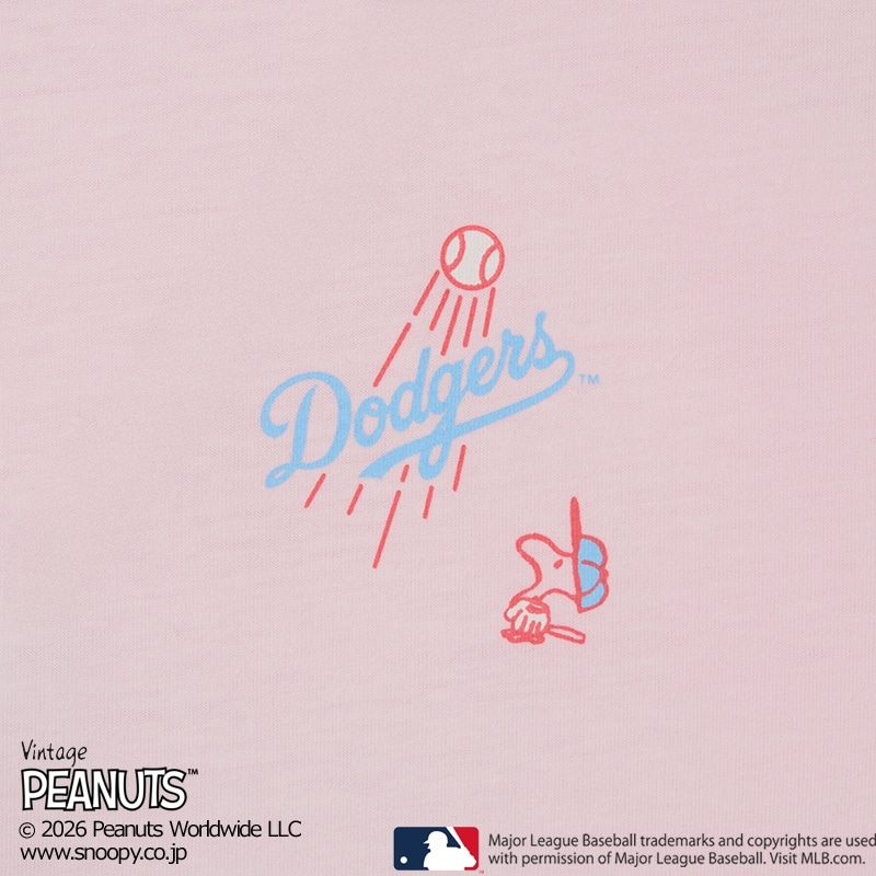 MLB×スヌーピー PEANUTS Tシャツ ロサンゼルス・ドジャース