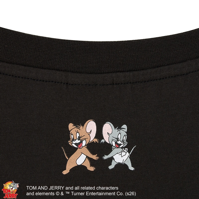 AKTE トム&ジェリーTシャツ　ブラック TOM and JERRY / トムとジェリー Tシャツ ブラック (ワイド)(ブラック