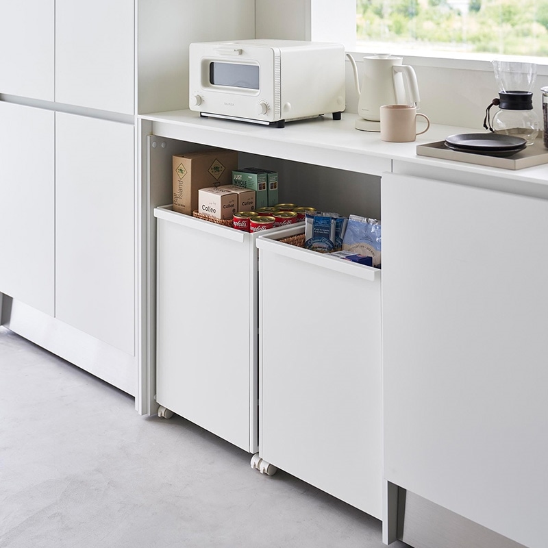 山崎実業 tower 目隠しワゴンタワー ホワイト※ラッピング不可(目隠し