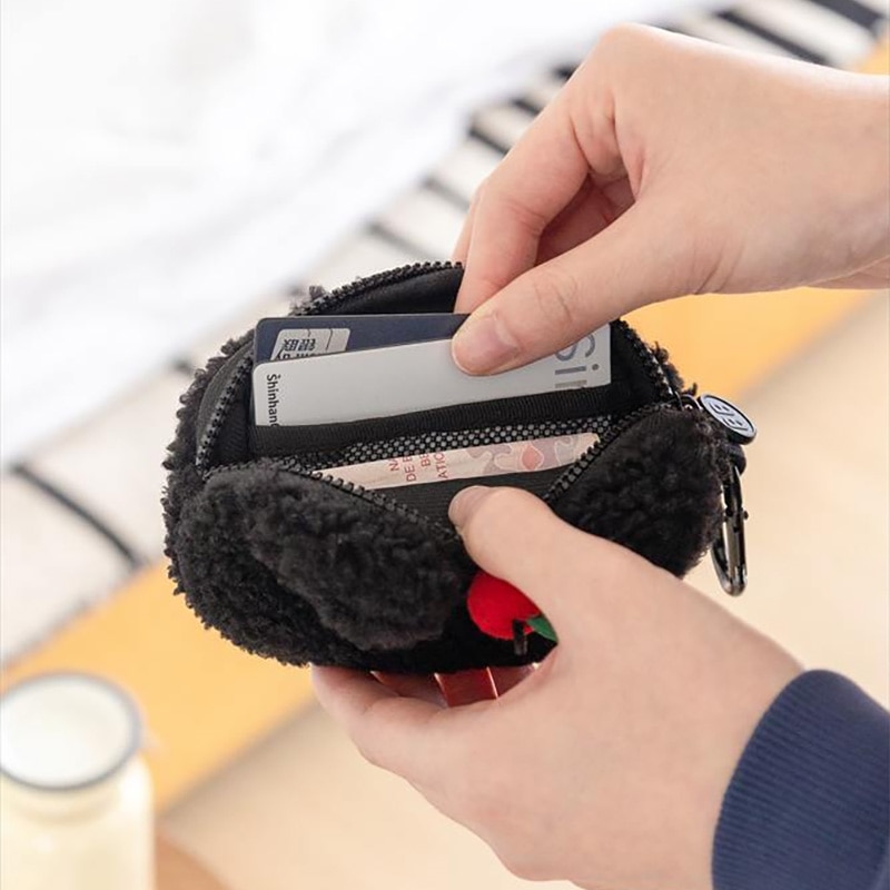 ツインポーチ ハンドメイド もふもふノスタルジア パンダブラック