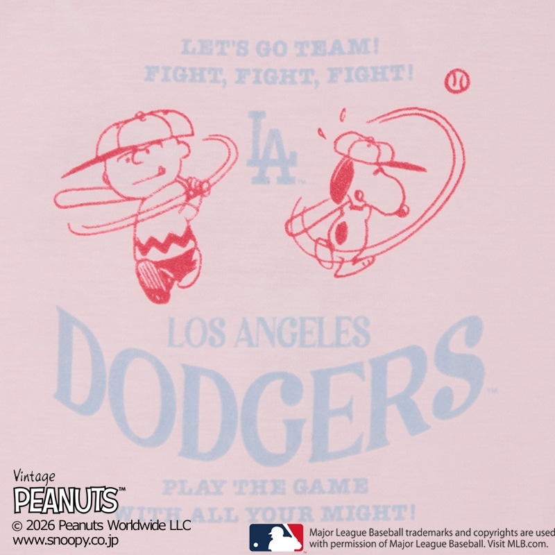 MLB×スヌーピー PEANUTS Tシャツ ロサンゼルス・ドジャース