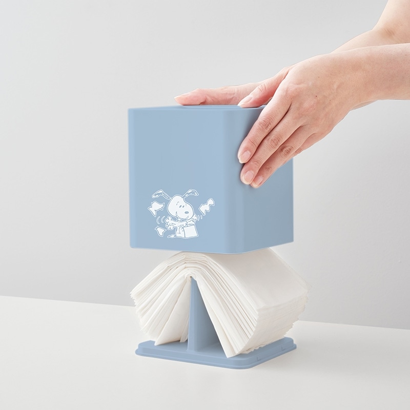 スヌーピー ティッシュBOX PLAZA 山崎実業 tower タワー スヌーピー PEANUTS スクエアティッシュケース