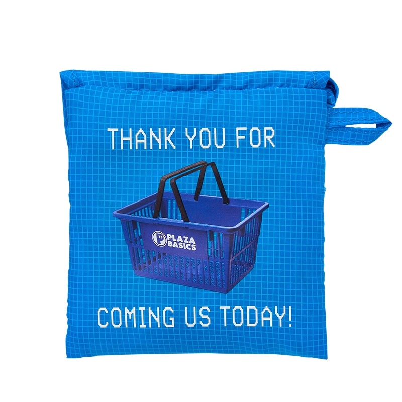 PLAZA BASICS 折り畳みエコバッグ カゴ(ホワイト): 通常| プラザ