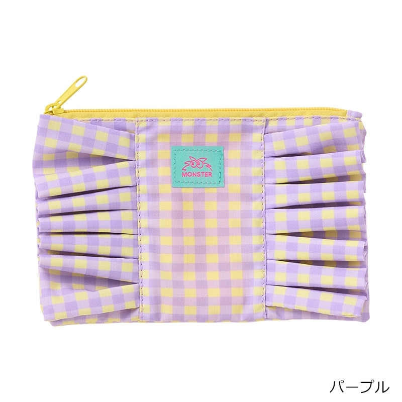 MONSTER モンスター リボンポーチ チェック柄(ピンク): 通常| プラザ