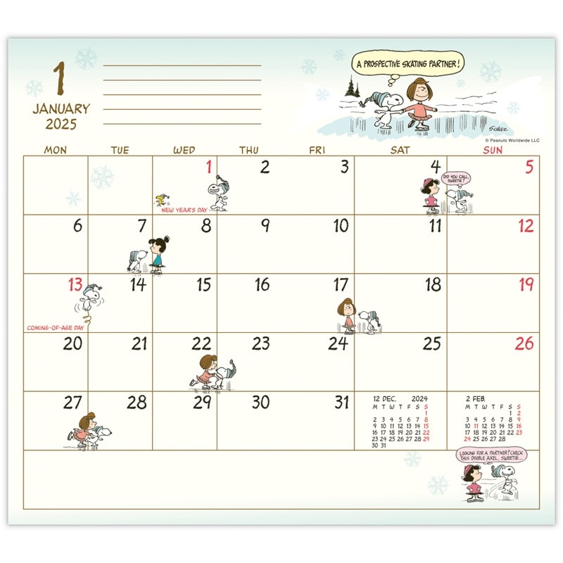 2024年10月始まり】スヌーピー PEANUTS A6 スリムマンスリー ダイアリー