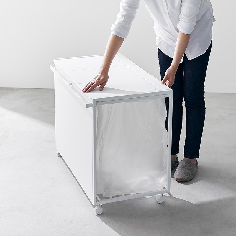 山崎実業 tower 蓋付き目隠し分別ダストワゴン タワー 45L 3分別