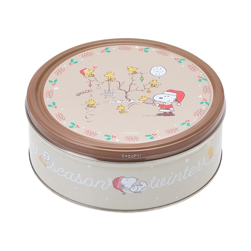 スヌーピー PEANUTS クリスマス ラウンドティン チョコチップクッキー