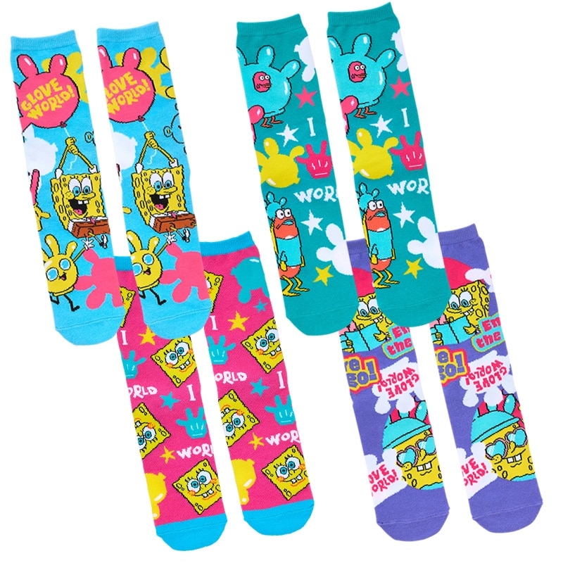 SpongeBob SquarePants スポンジ・ボブ 2Pソックス GLOVE WORLD(ピンク