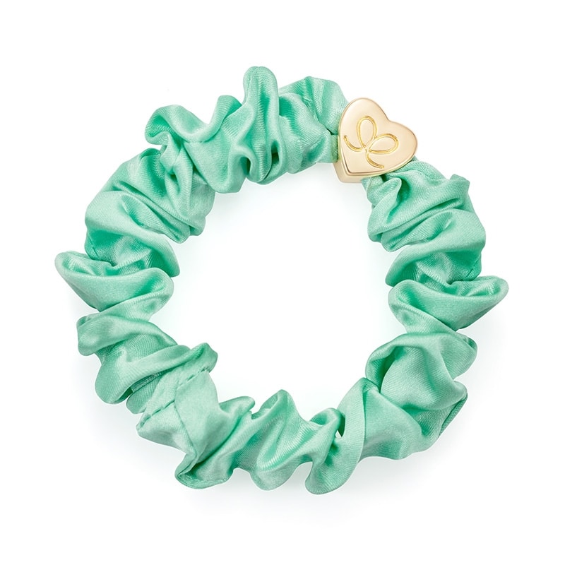 by Eloise バイ エロイーズ Gold Heart Silk Scrunchie Mint(Mint