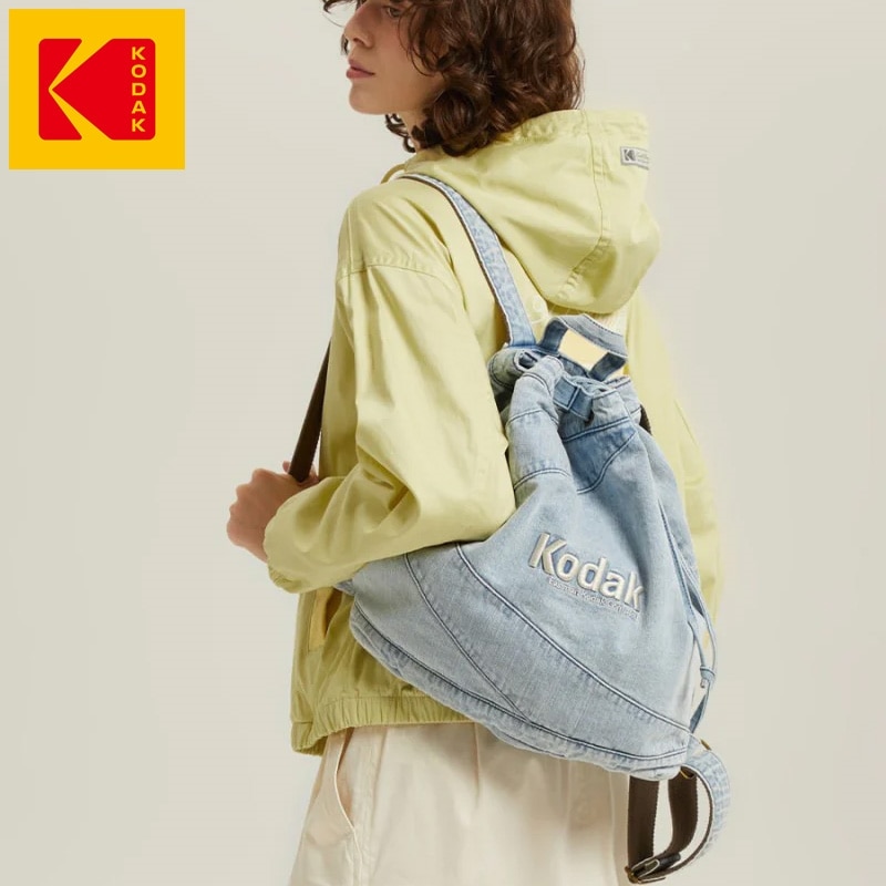 Kodak コダック デニム ストリング バックパック 10L(ブルー): 通常