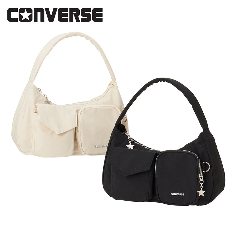 CONVERSE コンバース ポケット付きワンショルダーバッグ(アイボリー 
