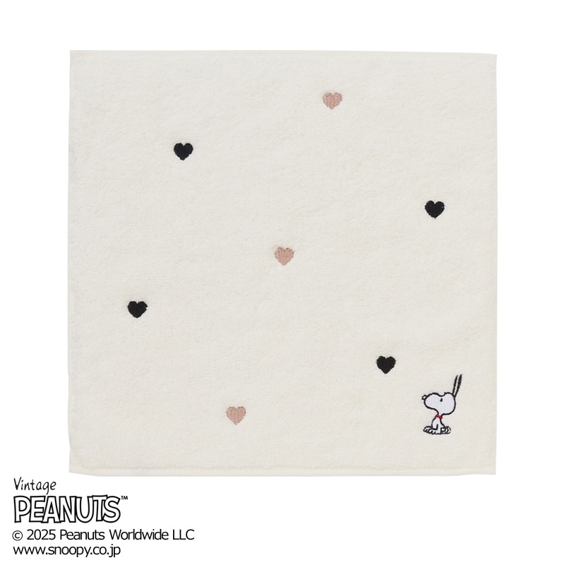 スヌーピー PEANUTS ハンドタオル 刺しゅうハート