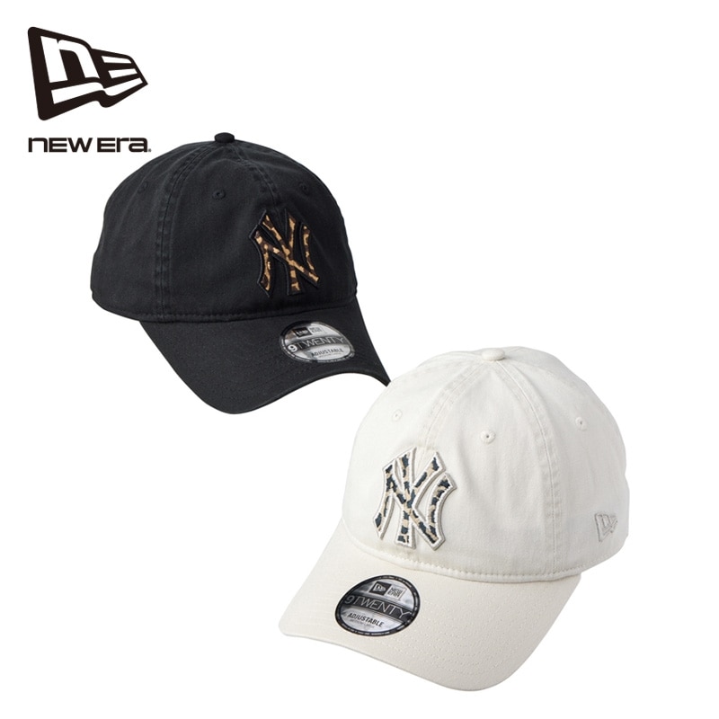 New Era ブラックキャップ ロゴ入り NEW ERA レザーロゴキャップ(ブラック): 通常| プラザオンライン