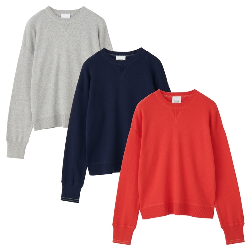 Something サムシング コットンニット ロングTシャツ(グレー