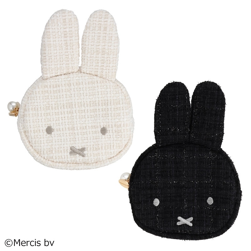 ミッフィー Miffy ツイードダイカットポーチ(ホワイト): 通常| プラザ