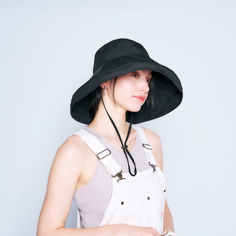 Sun Block LAB BEAUTY ビッグブリムハット(ブラック): 通常| プラザ