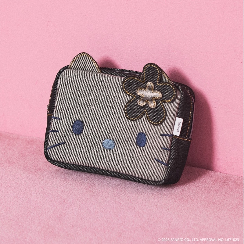Hello Kitty SOMETHING デニムポーチ　限定 SOMETHING サムシング HELLO KITTY ハローキティ デニムメイクポーチ