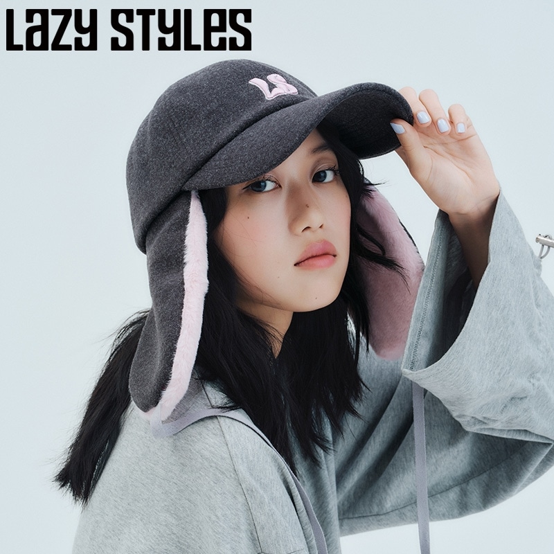 Lazy styles レイジースタイルズ 3WAYフライトキャップ チャコール