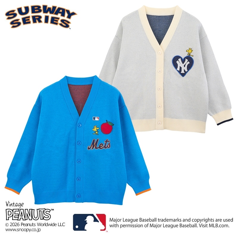 スヌーピー PEANUTS MLB ジャガードカーディガン(ホワイト): 通常
