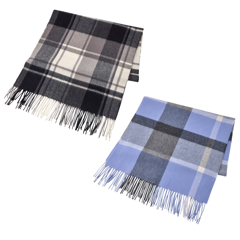 ルナジュメール カシミヤ混ストール(ブラック/アイボリー): 通常