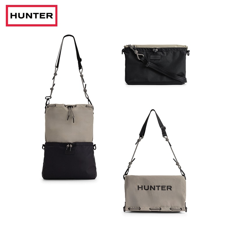 HUNTER ブラック サコッシュ HUNTER ハンター トラベル マルチファンクション サコッシュ ブラック