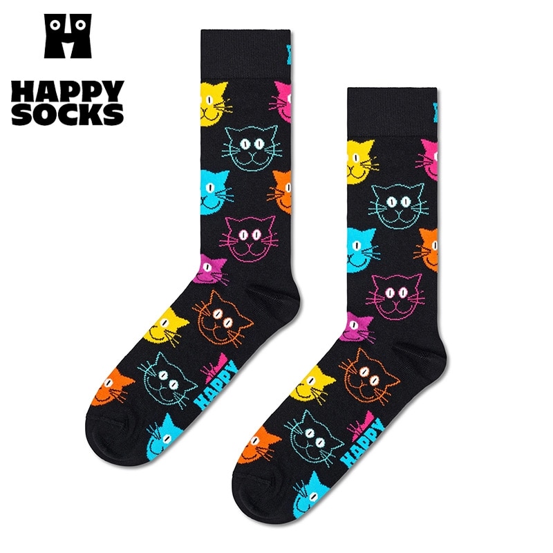 Happy Socks ハッピーソックス クルー丈ソックス キャット(23-25.5cm