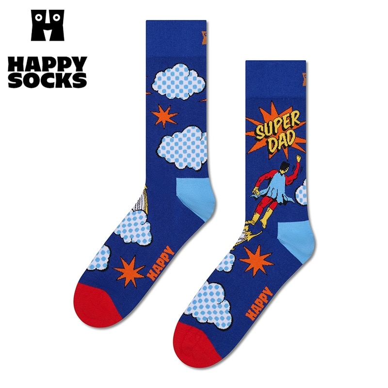 Happy Socks ハッピーソックス クルー丈ソックス フライングスーパー