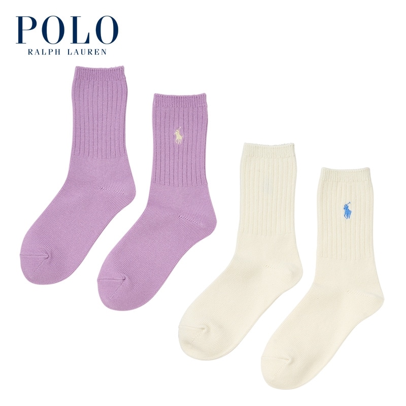 ポロラルフローレン リブ ハイソックス POLO RALPH LAUREN キッズ マルチカラーワンポイント リブ