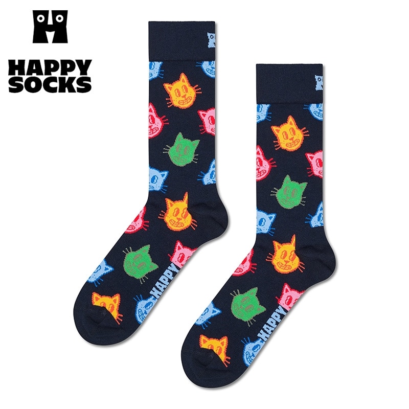 Happy Socks ハッピーソックス クルー丈ソックス キャット(23-25.5cm