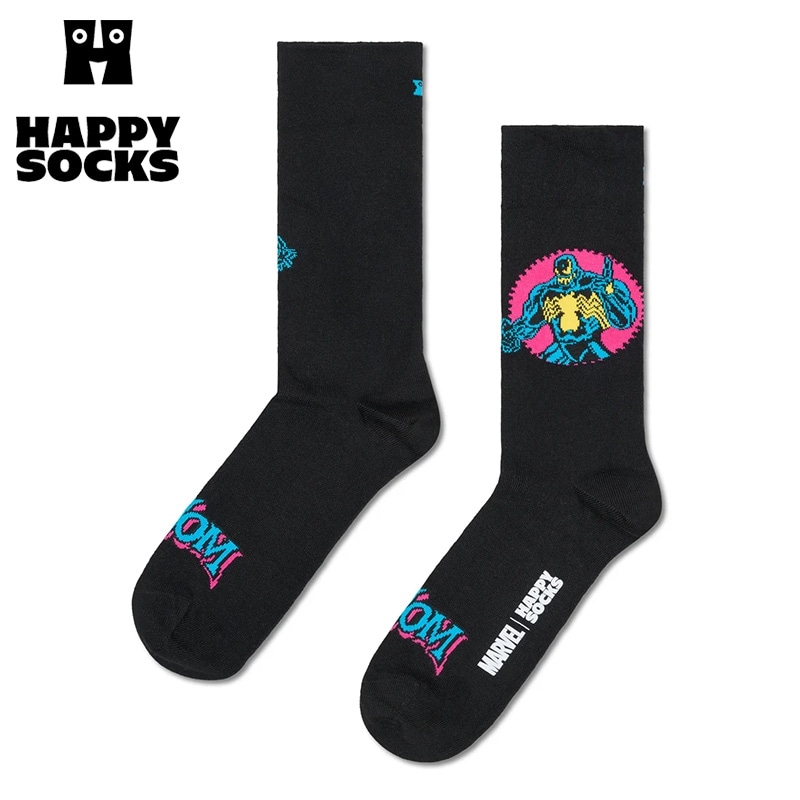 Happy Socks ハッピーソックス クルー丈 ソックス MARVEL マーベル