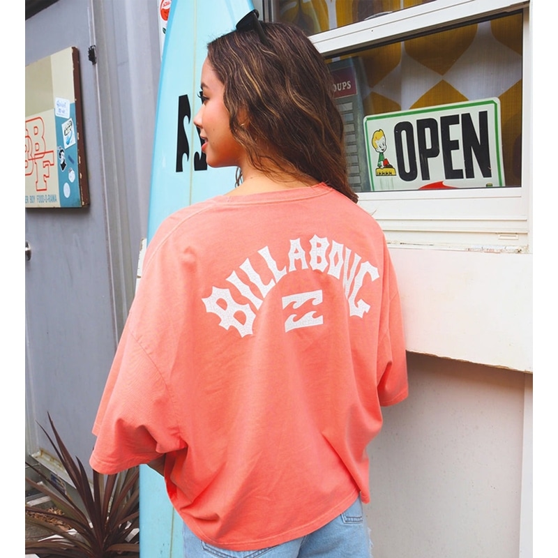 BILLABONG ビラボン ARCH LOGO PIGMENT WIDE LOOSE CROPPED TEE