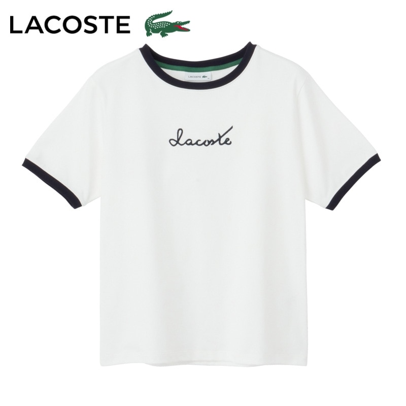 LACOSTE ラコステ ステッチネーミングリンガーTシャツ(ホワイト