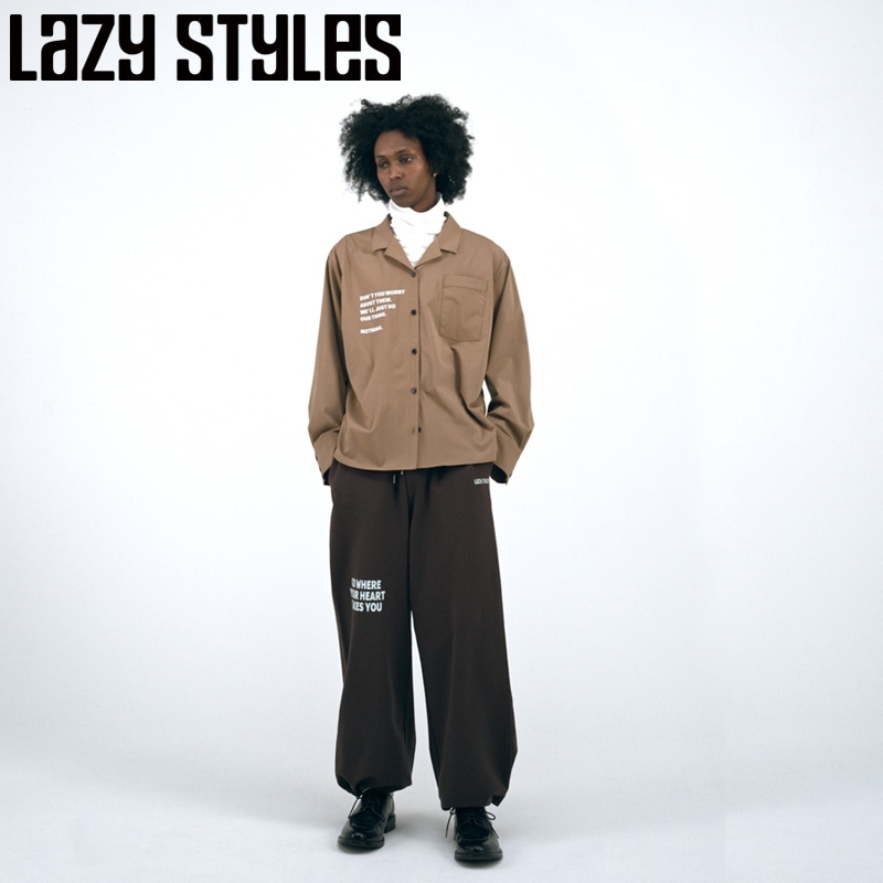 【最安値に挑戦】 Lazy シャツ(Brown オーバーサイズ レイジースタイルズ Styles トップス