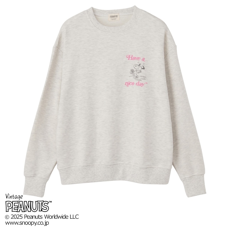 スヌーピー PEANUTS/オーバーサイズスウェット(アッシュ): 通常
